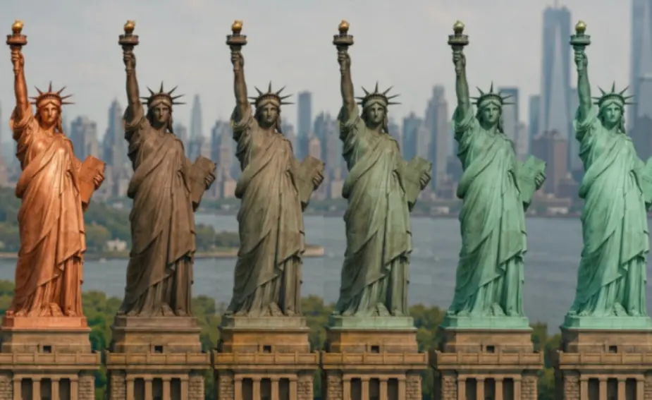 History of Colour Change in Statue of Liberty History of Colour Change in Statue of Liberty