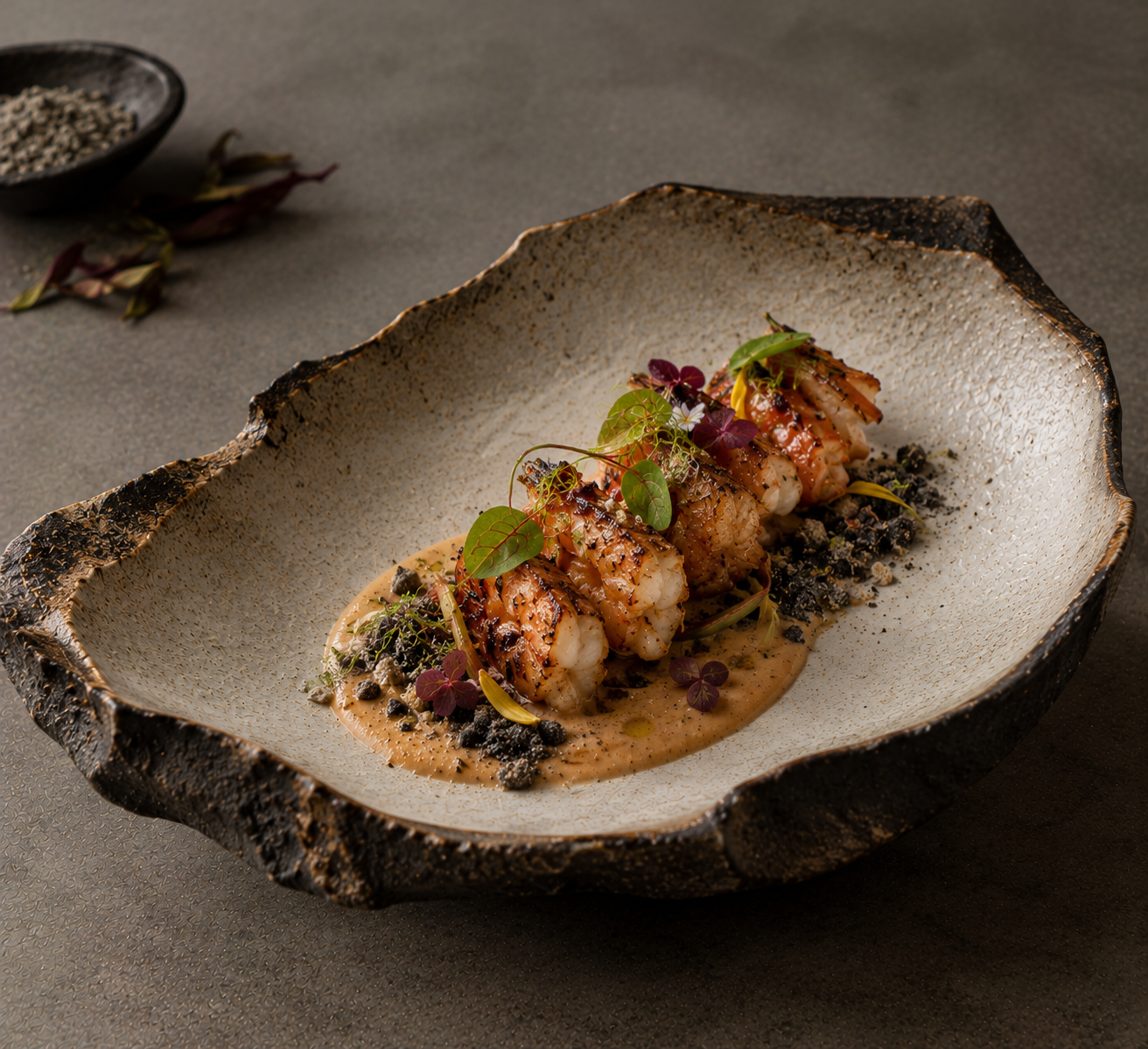 Konkan scampi grilled over embers