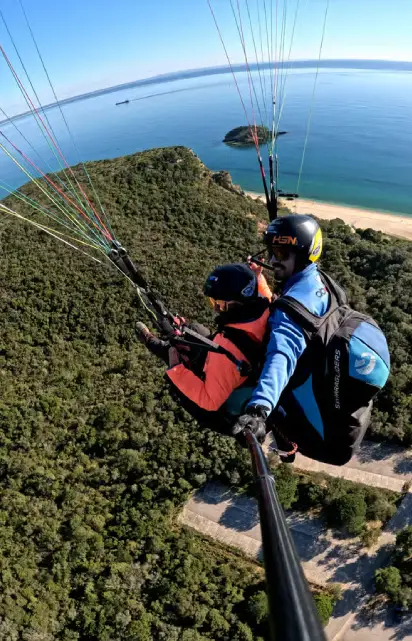 Adventurous paragliding from Lisbon