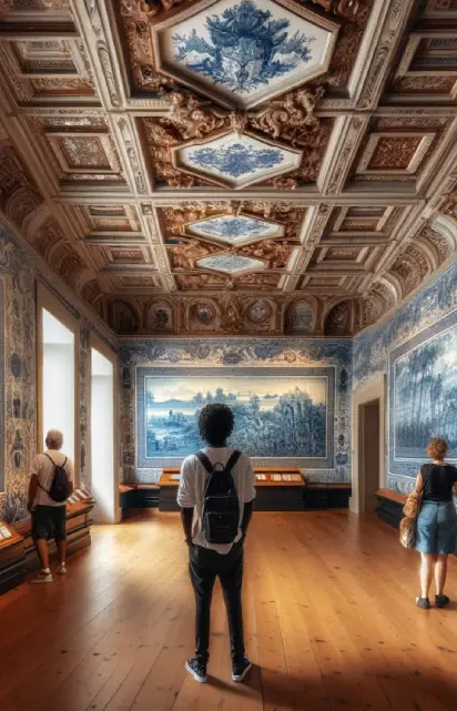 Visitors exploring the tile exhibition in the National Tile Museum