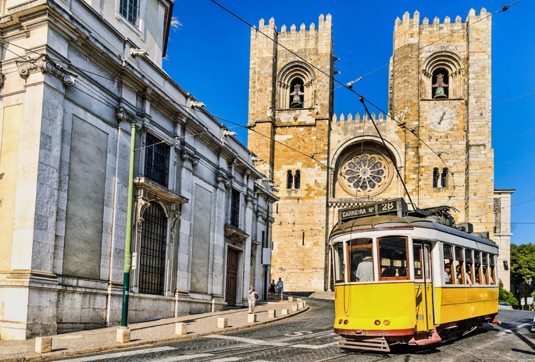 Tram ride to Lisbon Cathedral